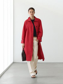 Massimo Dutti Тренч из технологичного хлопка, красный