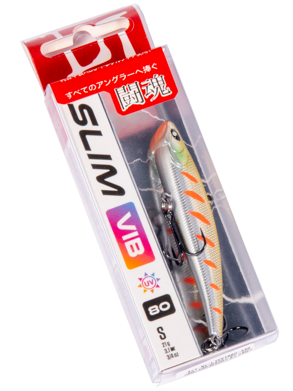 Воблер вертикальный Lucky John Slim VIB S 80, цвет 339