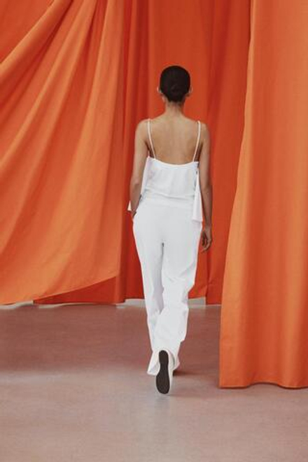 ZARA ТОП С ВОЛАНАМИ ИЗ SUPIMA®, БЕЛЫЙ