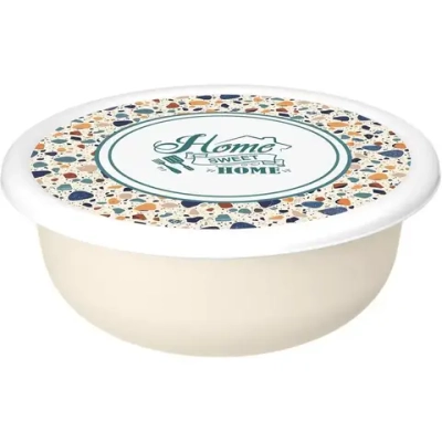 Миска Modena 2,1л с крышкой с декором Терраццо, Светло-бежевый