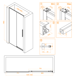 Душевая дверь RGW SV-12 (Прозрачное, 1500)