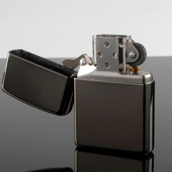 Зажигалка Zippo с покрытием Black Ice, латунь/сталь, чёрная, глянцевая, 36х12х56 мм