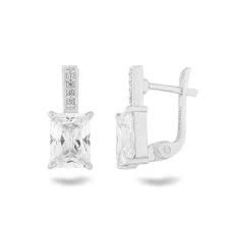 Серьги из серебра с фианитами