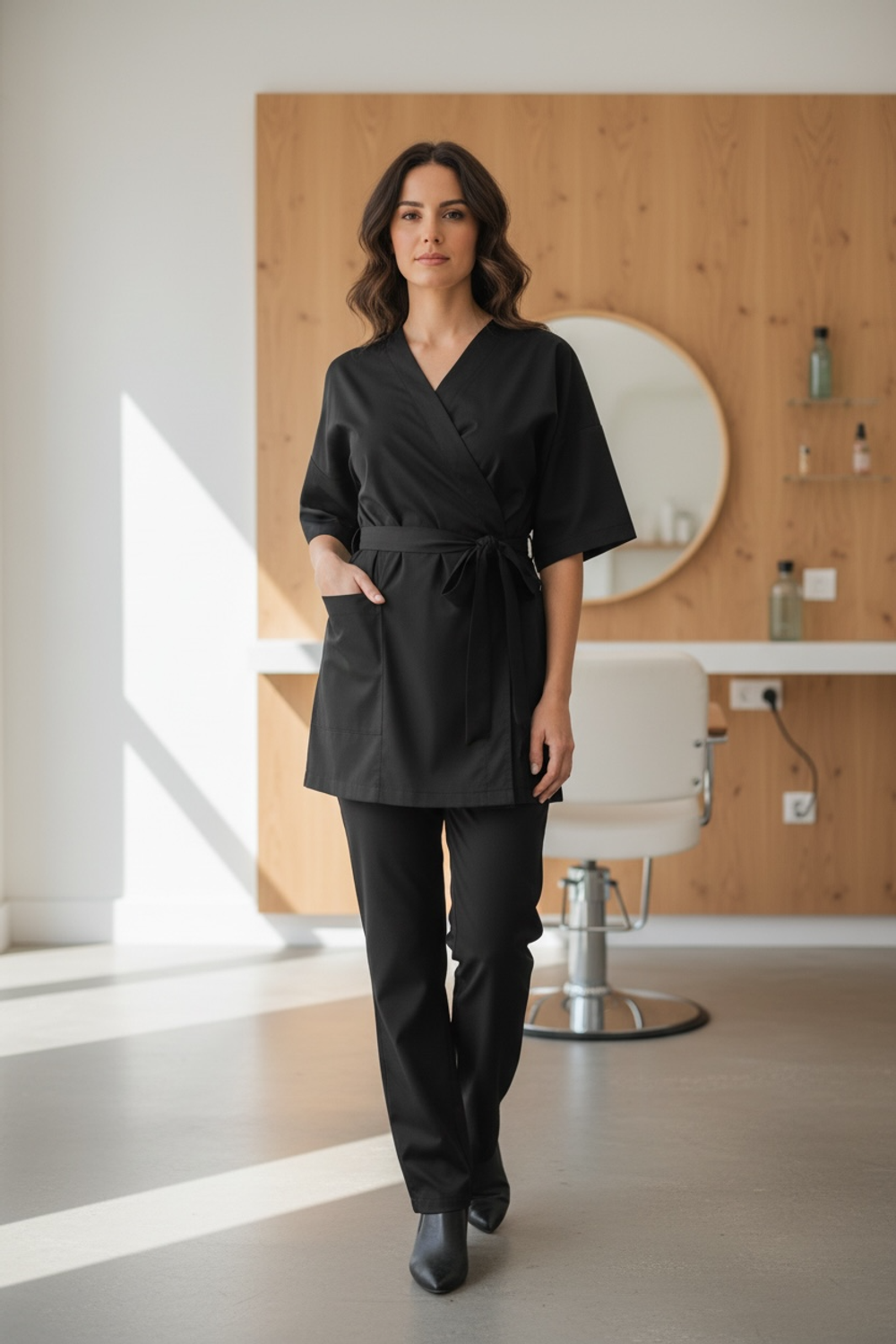 Кимоно из легкой ткани для парикмахера