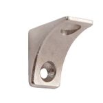 Полкодержатель для деревянных полок с фиксацией, с двумя отверстиями под саморез, никель