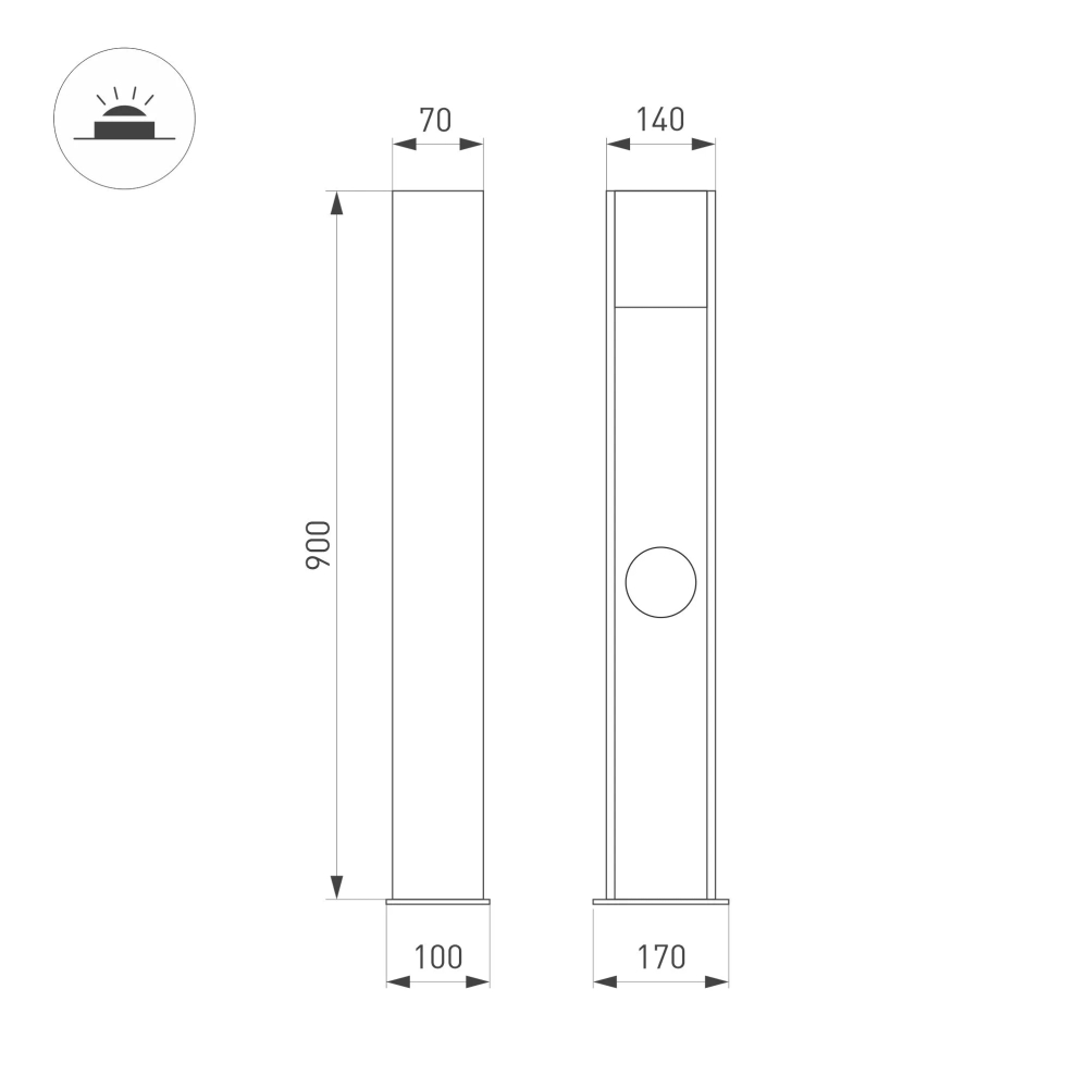 Светильник LGD-SEKVOYA-BOLL-SOCKET-H900-11W Warm3000 (BK, 120 deg, 230V) (Arlight, IP54 Металл, 3 года) 050734