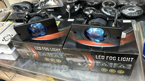 J114-BI - Дальний / ПТФ J114-BI с регулировкой (белый, ближний - дальний) для ВАЗ 2110-2115, Камаз, светодиодные противотуманные фары (2 шт. / комплект)