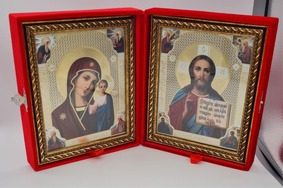 Складень барх 13*16 багет Спаситель-Казанская БМ, №11 (Ков) 11005358