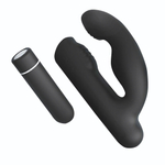 Черный вибромассажер Gladiator - 10,7 см. (Цвет: черный)