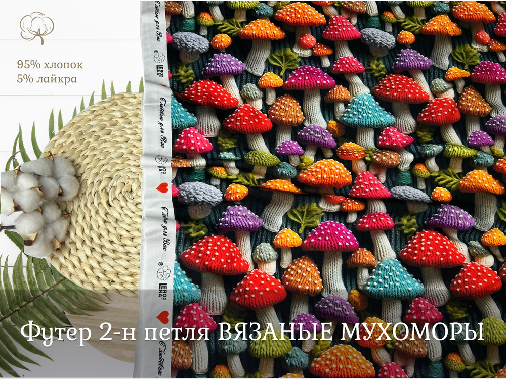 Футер 2-н петля ВЯЗАНЫЕ МУХОМОРЫ