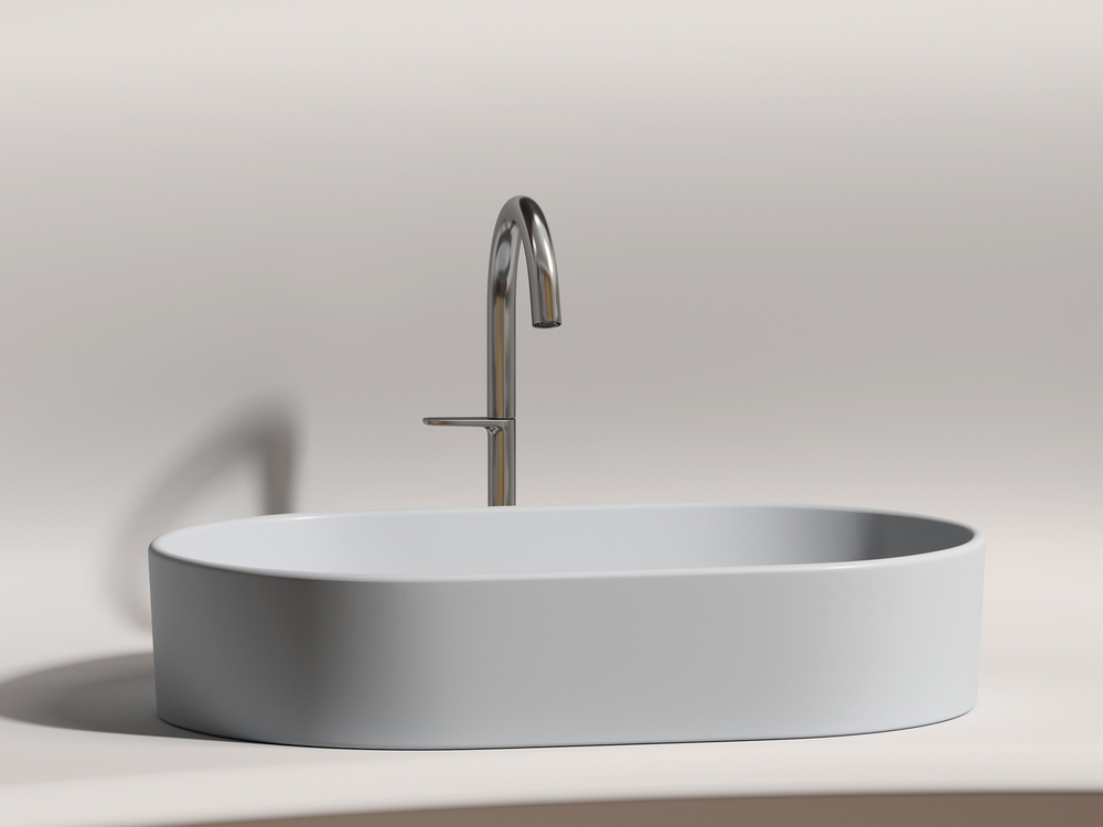 Умывальник чаша накладная овальная (цвет Серый Матовый) Element 608x385x122мм