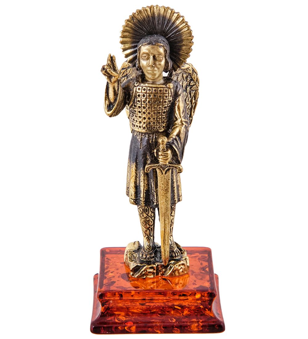 Народные промыслы AM-3642 Фигурка «Архангел Михаил» (латунь, янтарь)