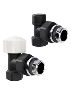 Набор термостатический угловой Royal Thermo Design 1/2"М30х1,5 (Черный)