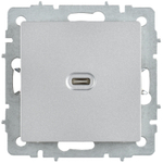 BRITE Розетка USB C 65Вт высокоскоростная зарядка РЮ12-1-БрА алюминий IEK