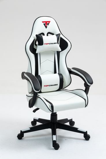 Кресло спортивное TopChairs Shadow бело-черный