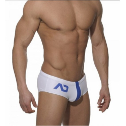 Мужские плавки брифы белые с синей вставкой Addicted