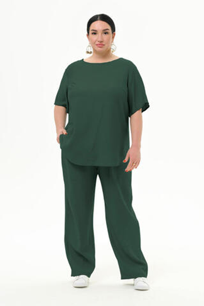 Брюки прямые из вискозы, изумрудные