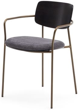 Стул Maureen ясеневый шпон в темной отделке и металл с отделкой из латуни Испания la Forma