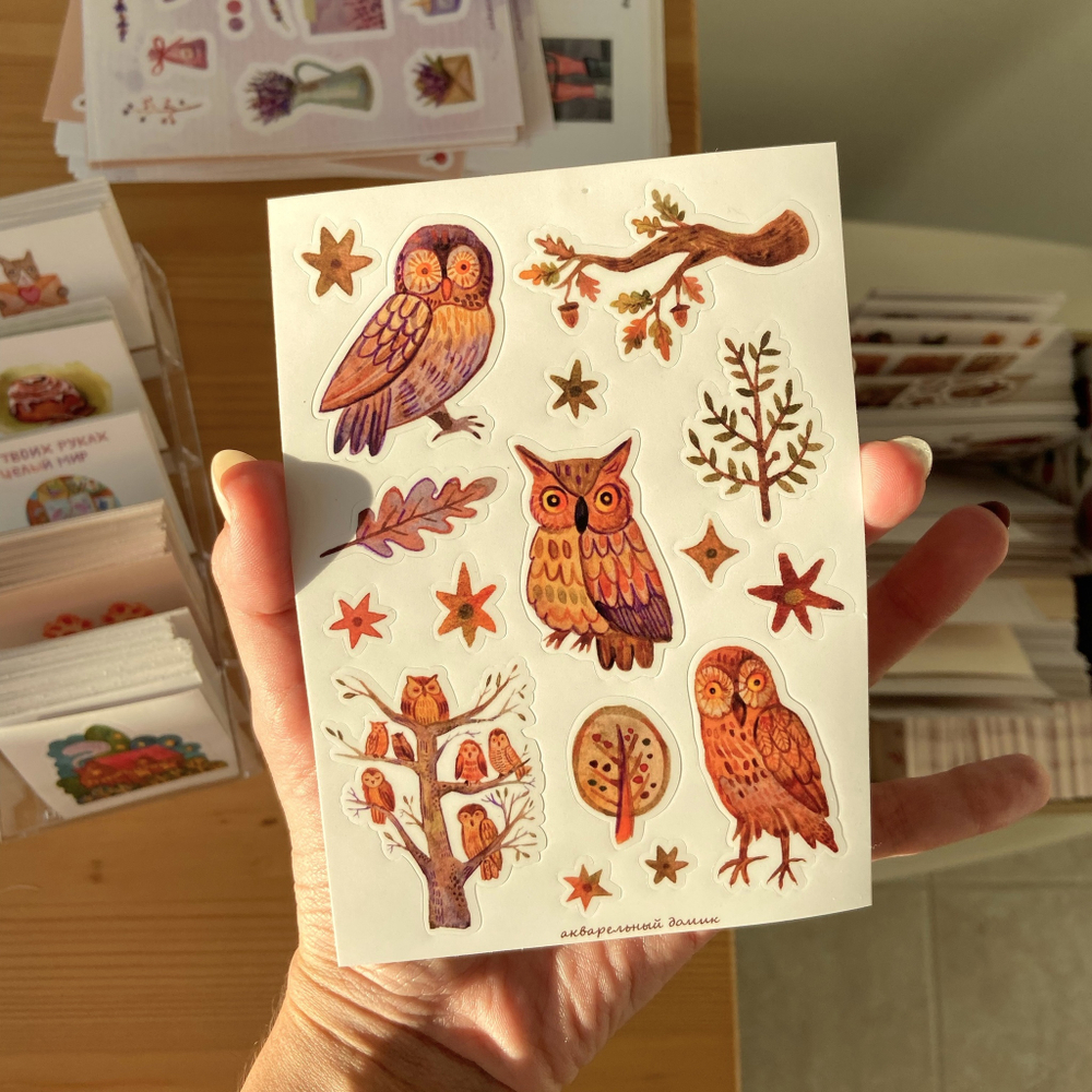 стикерпак «совиное царство» 🦉🤎