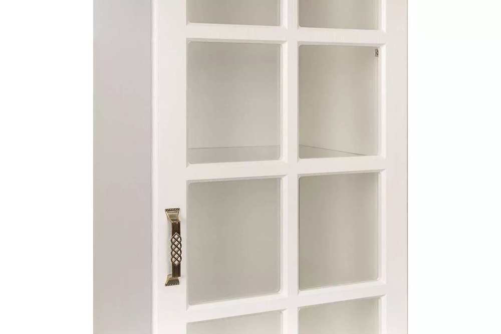 Ливерпуль Шкаф - витрина Белый/Ясень ваниль