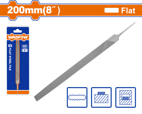 Напильник плоский 200 мм (12/120) WADFOW WFE1618
