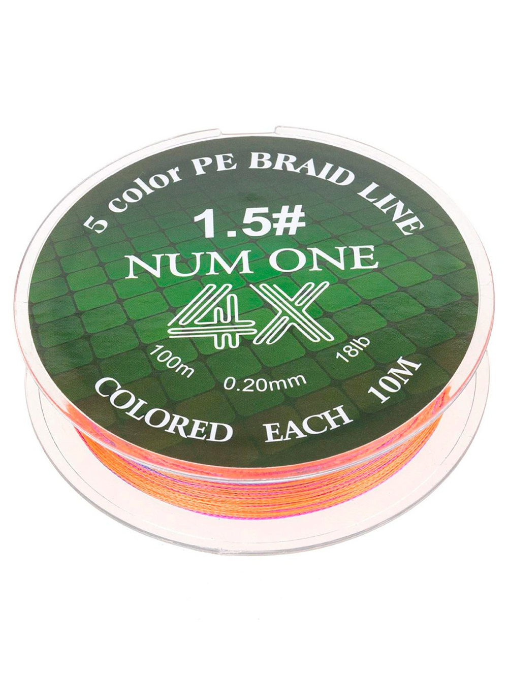 Шнур плетеный для рыбалки Ryobi NUM ONE PE4X-100M Multi Colour 3.5#/0,310 mm