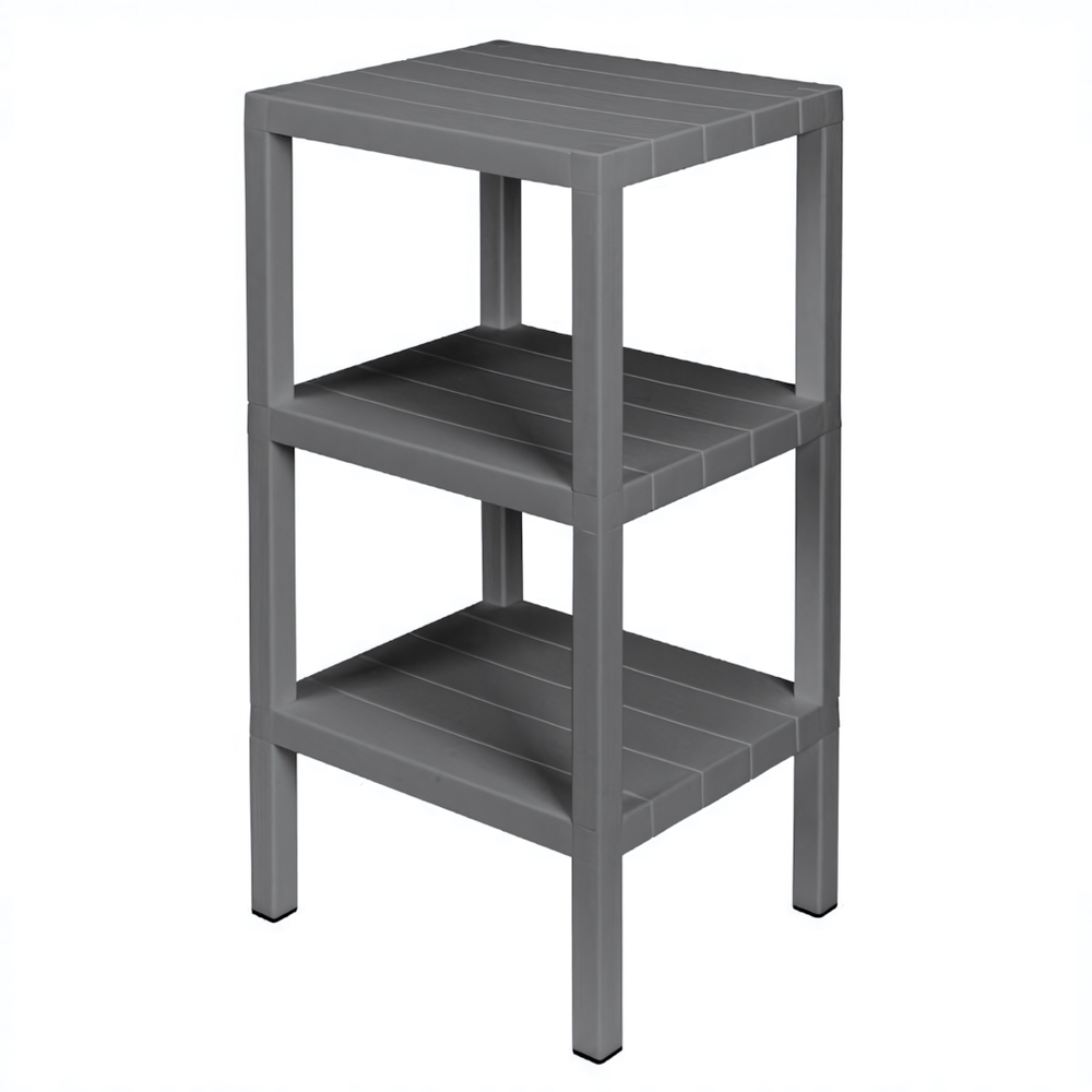 Этажерка прямоугольная nature 3 полки 384х330х725 мм (серый)