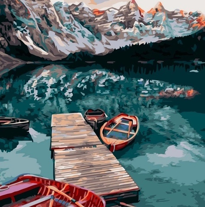 Картина рисование по номерам 40*50см «Тихое озеро»