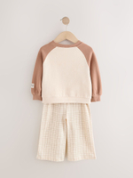 Толстовка и брюки в комплекте для девочки Next E54-929, Песочный, Кремовый