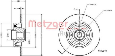 METZGER - 6110946-MEZ - Brake Disc