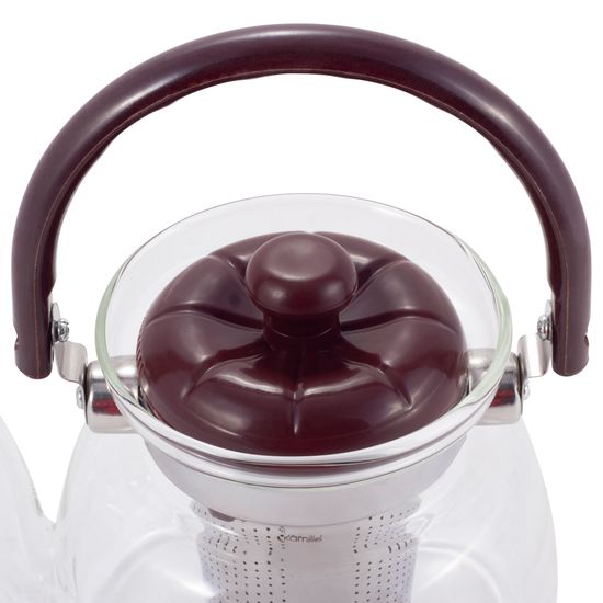 Заварочный чайник 1000 мл. Kamille KM-1609 (стекло, нержавеющая сталь, пластик)