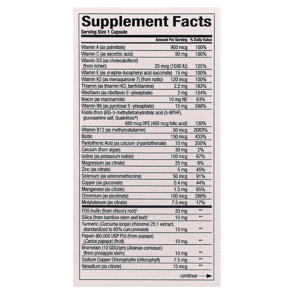 Natural Factors, Whole Earth & Sea®, мультивитамины для женщин старше 50 лет, 60 вегетарианских капсул