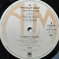 Винтажная виниловая пластинка LP Styx Pieces Of Eight (Japan 1978) (No Obi) Renegade