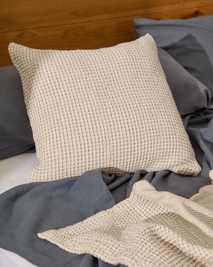 Mabile Комплект из 2 жаккардовых подушек в синюю полоску из 100% хлопка 50 x 50