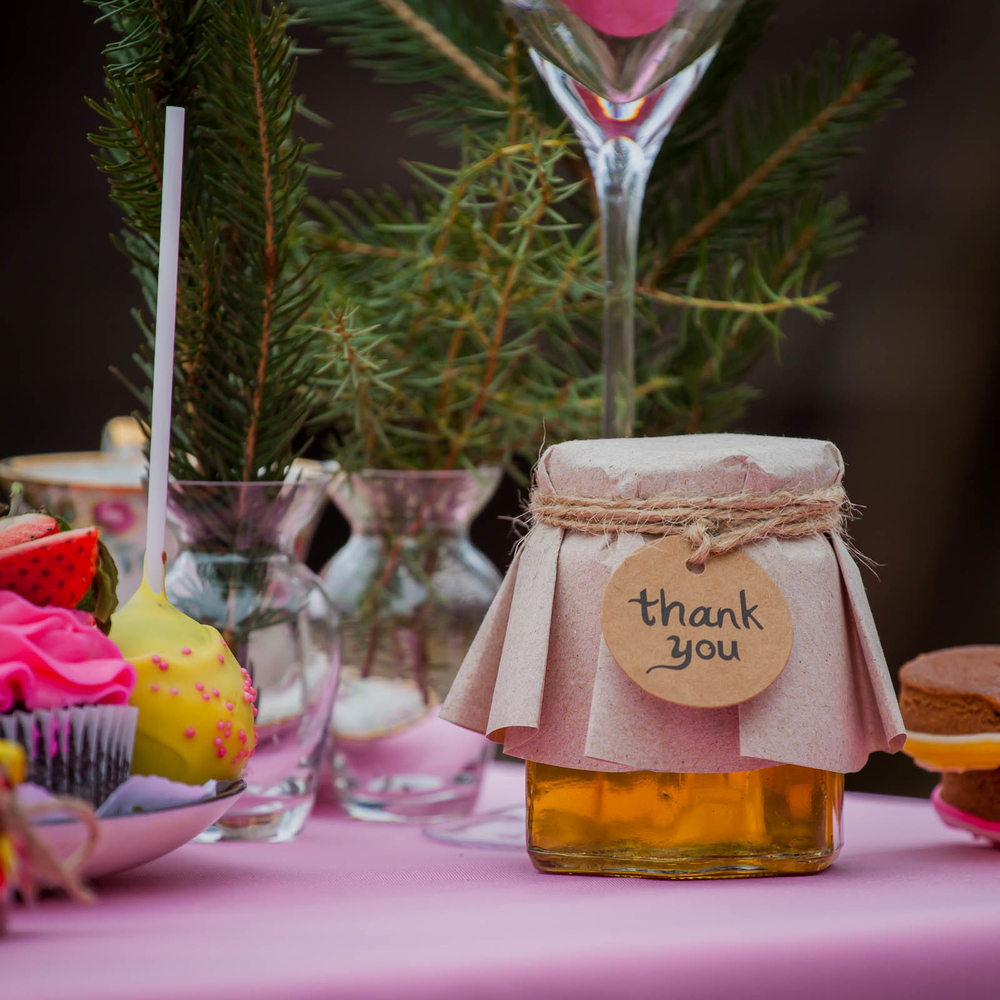 Бонбоньерка с медом на свадьбу, стиль "Рустик"