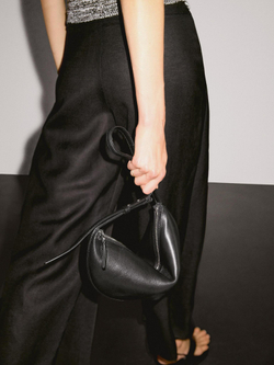 Massimo Dutti Длинная юбка-шорты из смесового льна, черный