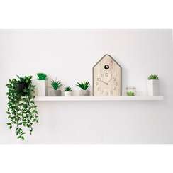 Часы настенные с маятником qq-up, серо-бежевые