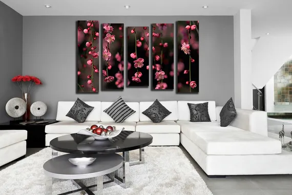 Модульная картина "Веточка сакуры"