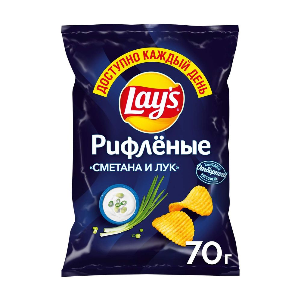 Чипсы LAYS 70гр сметана и лук