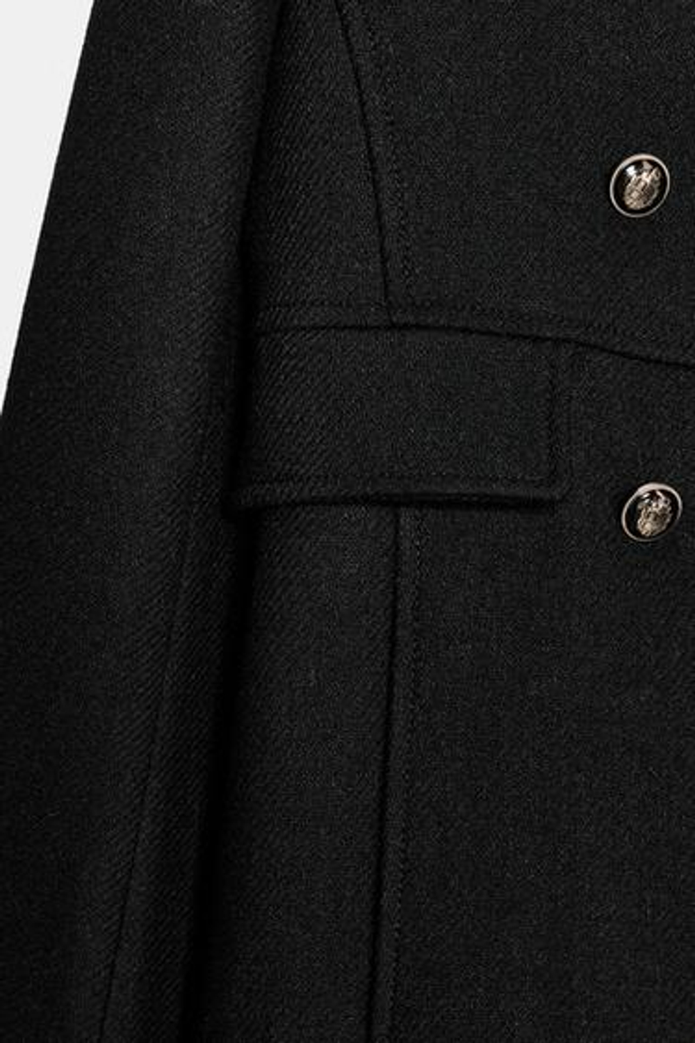 Шерстяное короткое пальто с перекрещивающимся воротником - ZARA