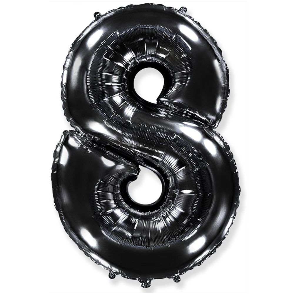 FM Шар 40" / 102 см "Цифра 8" Черный (БГ-60)
