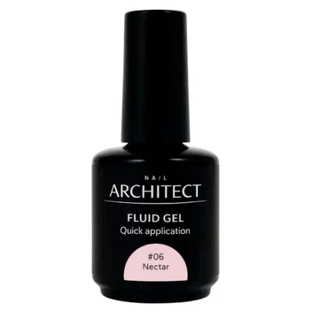 Nail ARCHITECT FLUID GEl- Гель Флюид светло-розовый 06 Nectar. Жидкий, низкотемпературный, ультрастойкий гель, 15 мл