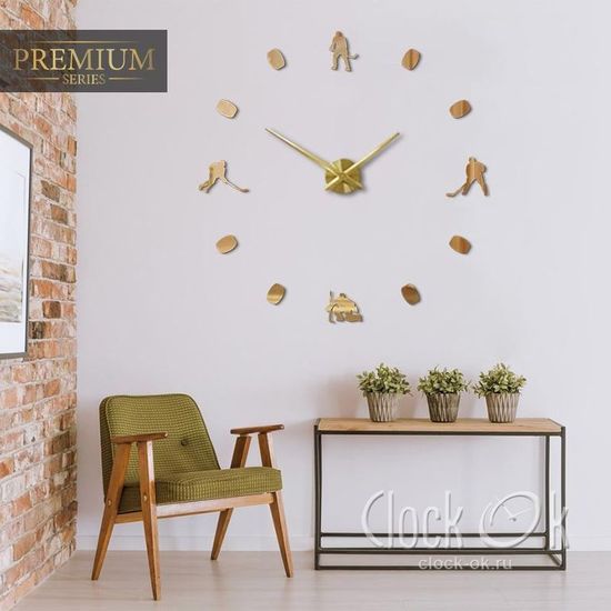 Настенные 3D часы Хоккей