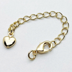 Замок-карабин с удлинителем, цвет золото, размер 10 мм, цепочка 50 мм, цена за 1 шт