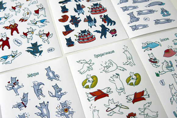 Набор наклеек "Котобудни"