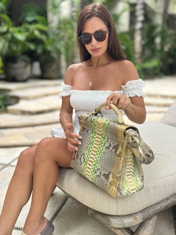 Сумка из натуральной мульти кожи питона BG-512