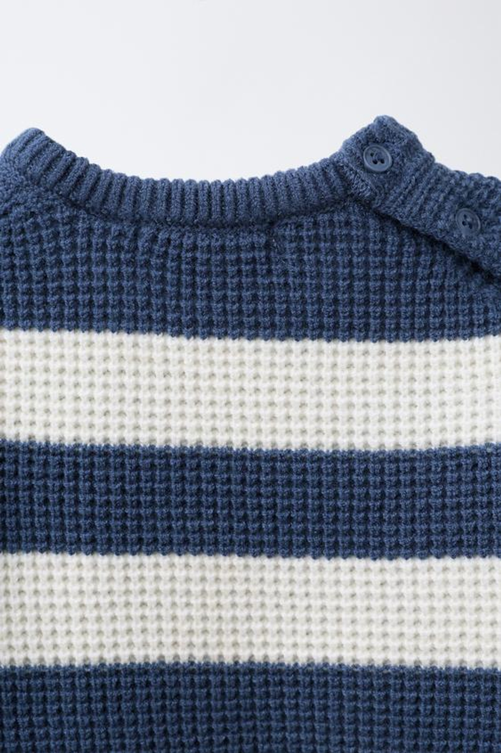 ZARA ВАФЕЛЬНЫЙ ДЖЕМПЕР С НАШИВКОЙ «БЕЛКА», СИНИЙ