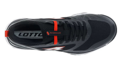 Мужские кроссовки теннисные Lotto Mirage 200 Speed - all black/all white/flame red