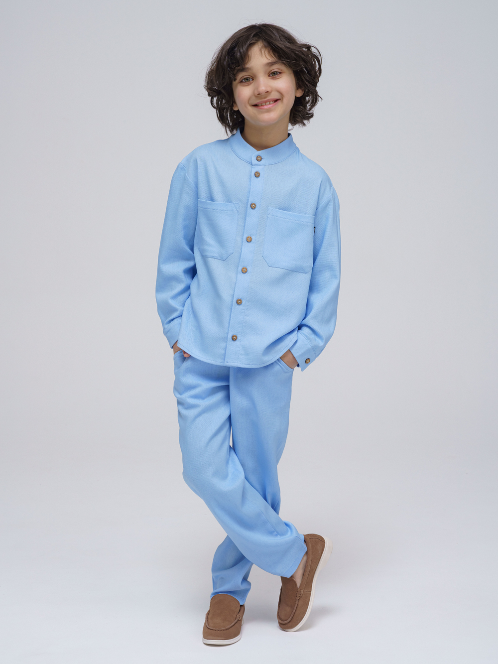 Костюм льнянкой рубашка и брюки