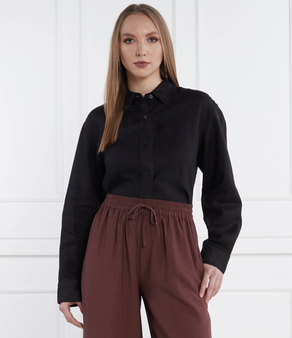 Льняная рубашка salova Sams\u00f8e Sams\u00f8e - черный(F24100188)